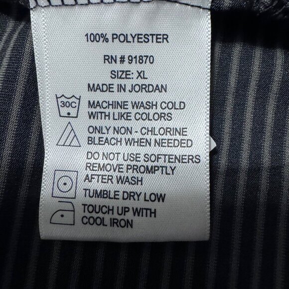 Mens Polo Shirt XL Gray & Black Pebble Beach Striped Golf Pull Over NWOT - Picture 5 of 5